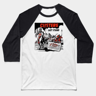 Custers Last Stand Buffalo Bill Western Cowboy Retro Comic Baseball T-Shirt